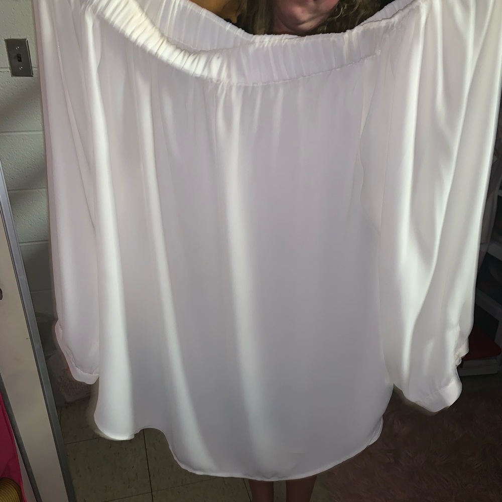 Off shoulder white top